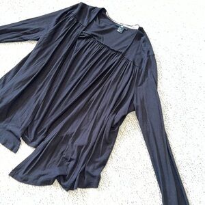 Black flowy cotton cardigan